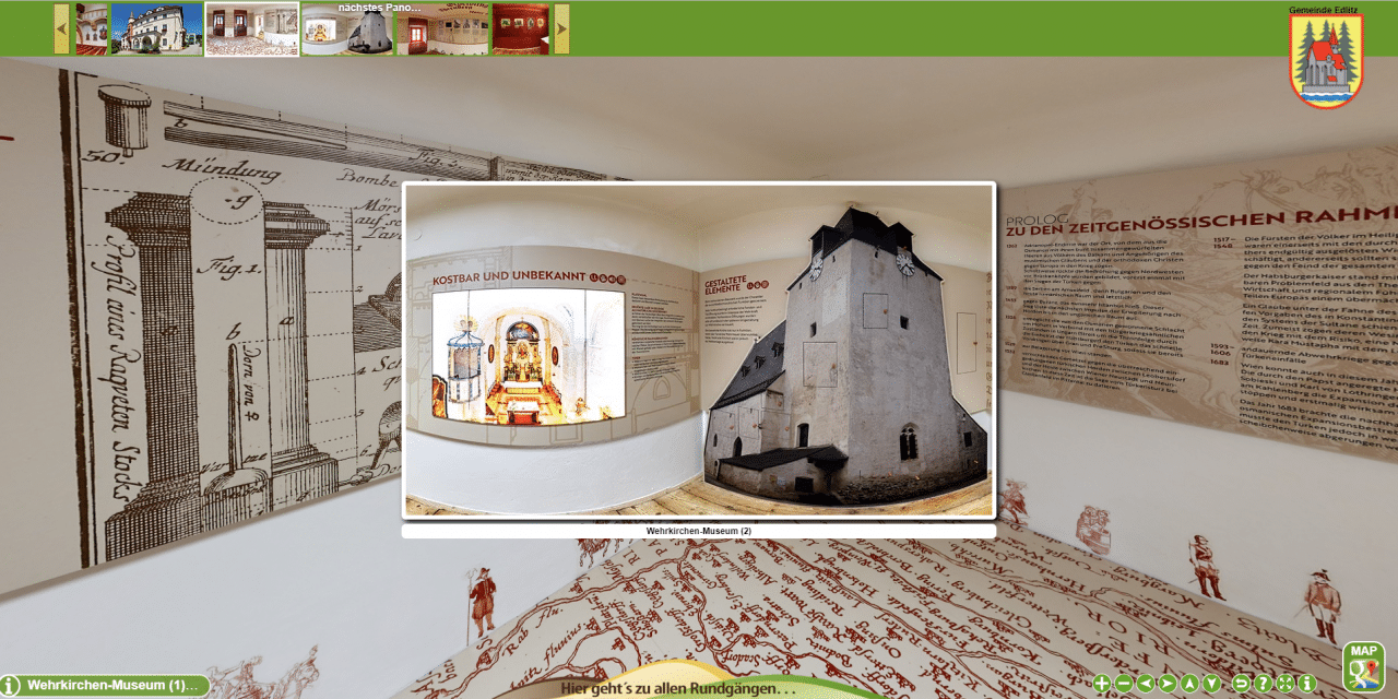 Vir­tu­el­ler Rund­gang im Wehrkirchen-Museum