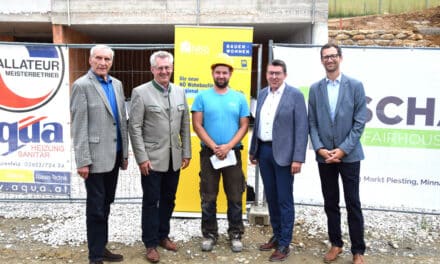 Dach­glei­che bei neu­er Doppelhausanlage