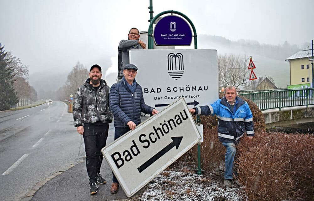 Bad Schön­au: Neue Mar­ke zur Begrüßung