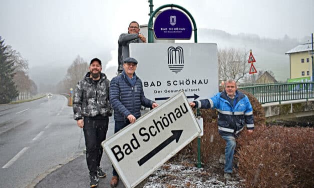 Bad Schön­au: Neue Mar­ke zur Begrüßung